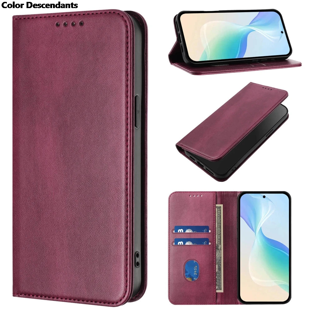 Vintage Leather Case For Xiaomi Poco M7 Pro 5g X7 F7 X3 NFC X5 X6 F5 F6 Pro F7 F8 Ultra Card Holder Flip Wallet Book Cover Funda