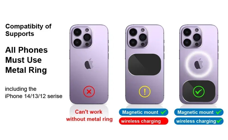 Magnetic Phone Holder with Adjustable Stand – Wireless and Non-Wireless Options