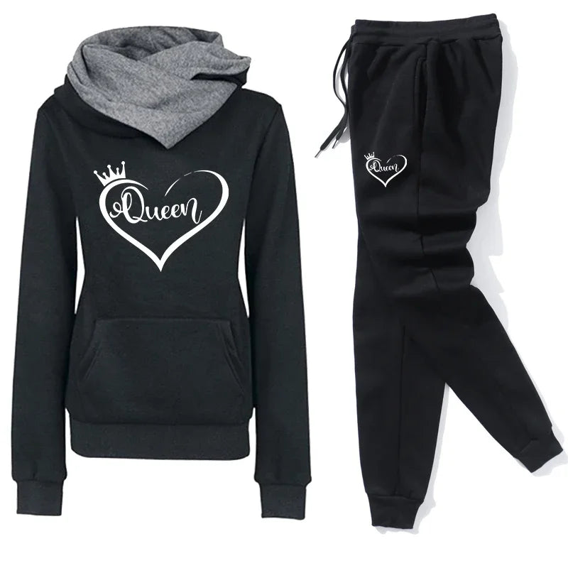 Women’s Hooded Tracksuit Set – Casual Long Sleeve Top & Jogger Pants Outfit