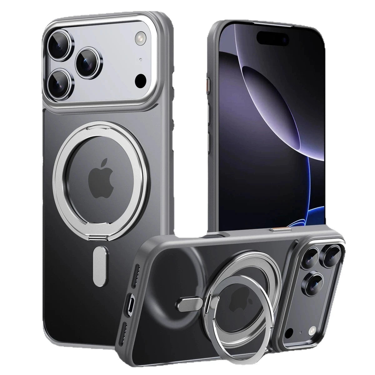 Magnetic 360°Rotation Stand Phone Case For iphone 17 pro max casе iphone 17 magsafe funda iphone 17 pro With Ring Holder cover