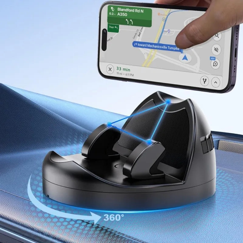 Ergonomic Car Mount with 360° Rotation - Easy One-Handed Operation for Your Smartphone