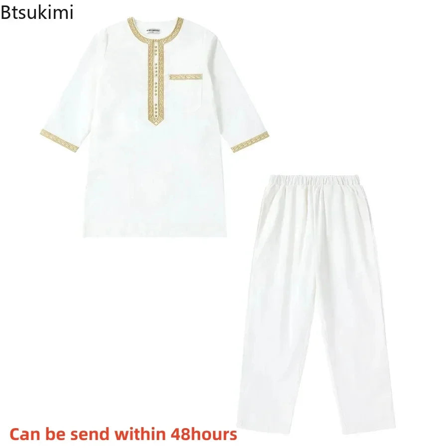 Boys Islamic Thobe – Kids Long Sleeve Traditional Robe