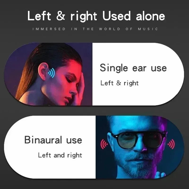 Shop Bone Conduction Bluetooth 5.3 Headphones. Waterproof sports earphones with HiFi sound, noise reduction, and 400mAh charging case for all-day listening
