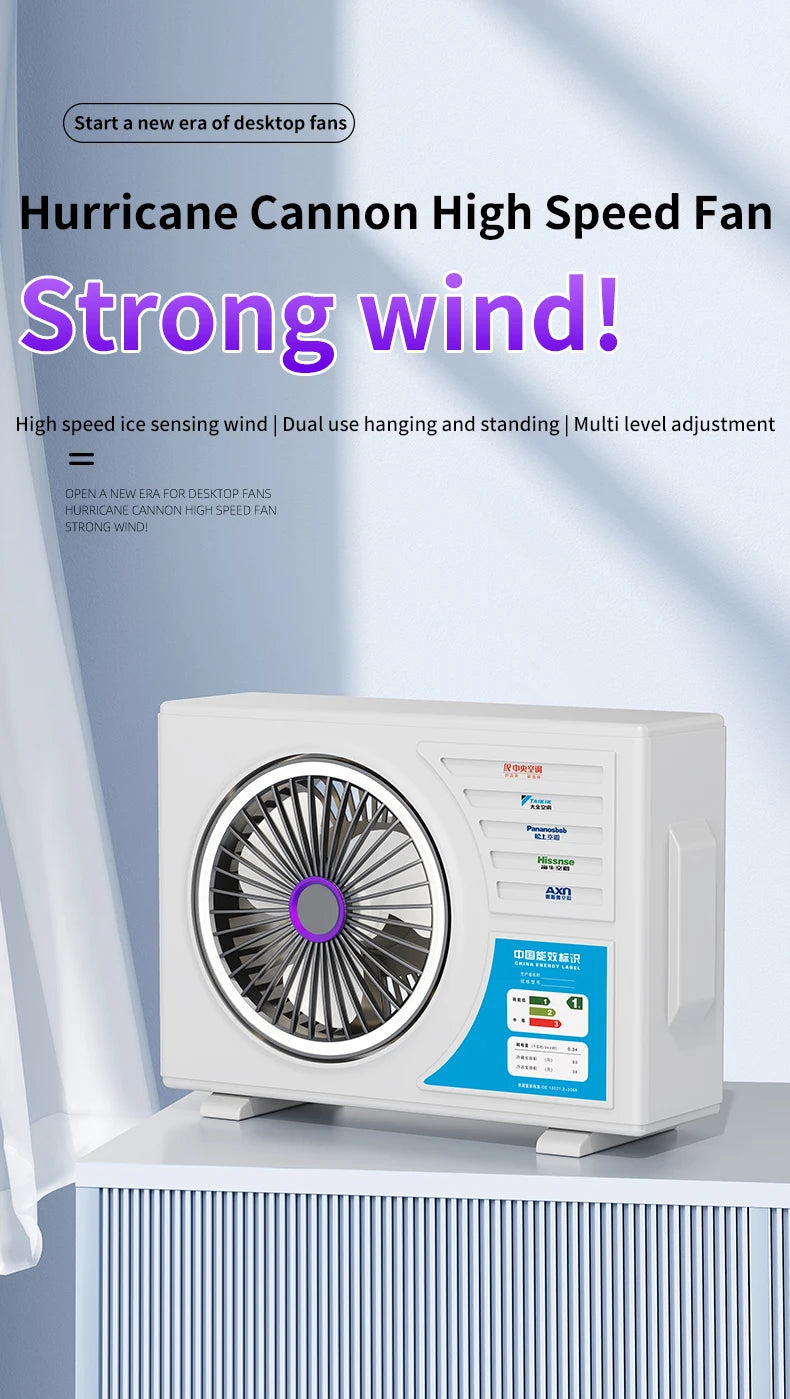 High-Speed Desktop Fan with Multiple Adjustable Levels Cool Circulating Air Mini Air Conditioning Style Home Silent Cooling Fan