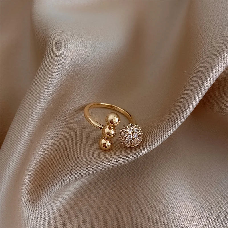 Gold-Tone Party Ring for Women with Artificial Gemstone
