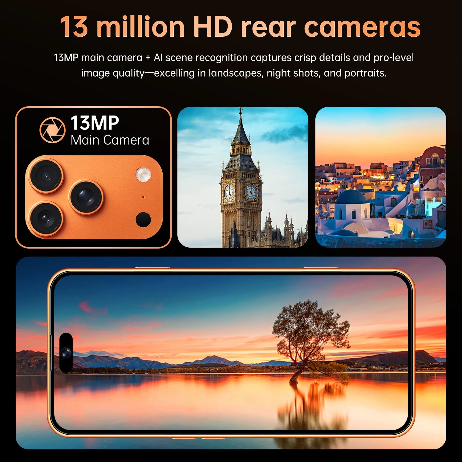 Global Vision 17 Pro Max Smartphone Android 3GB RAM 16GB ROM 6.7 Inch Dual SIM 4G Network 5+13MP Mobile Phones