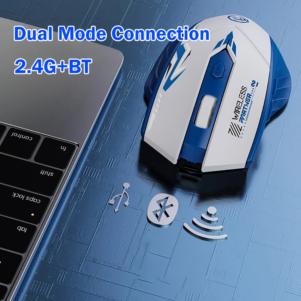 Bluetooth 5.4 Mouse Dual-Mode 2.4G Wireless Mouse 6 Buttons Gaming Mouse Office Silent Mice Rechargeable Mouse