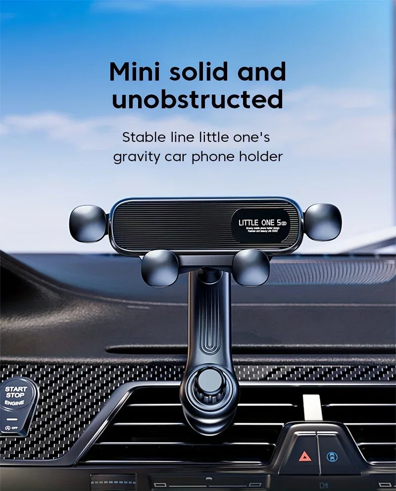 New Gravity Car Phone Holder - Strong Air Vent Clip Mount Adjustable Mobile Cell Stand for Hands-Free Driving