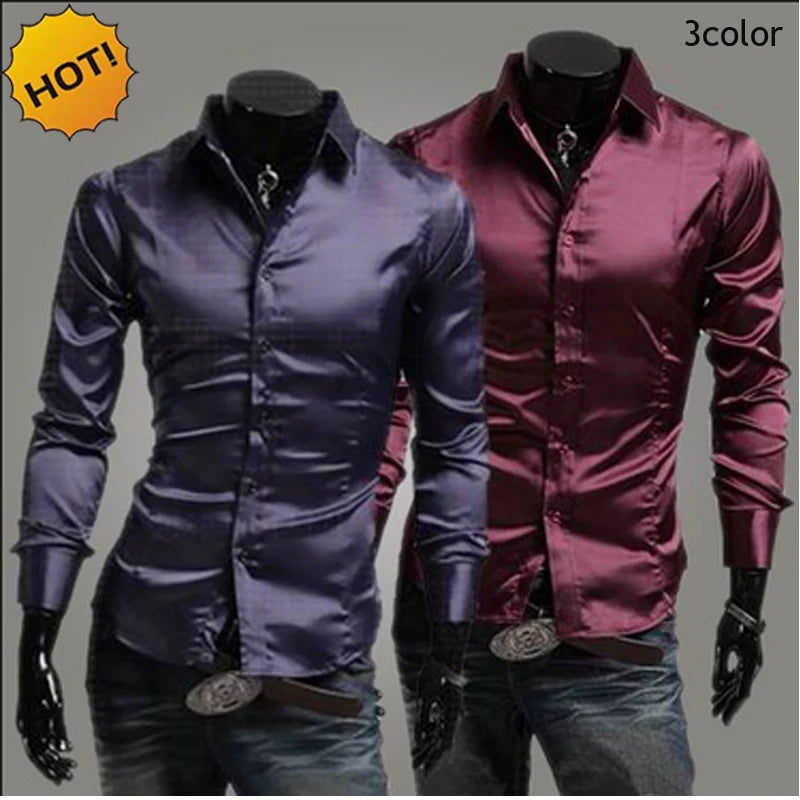 Men’s Long-Sleeve Velour Dress Shirt