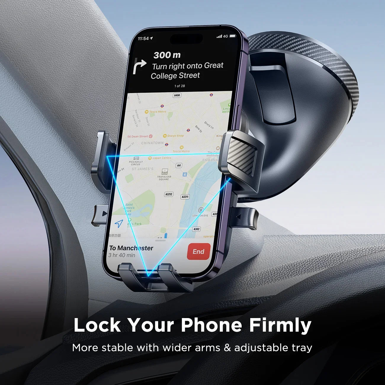 Car Phone Holder Mount Car Strong Suction Hands-Free Universal Cell Phone Stand For Dashboard/Windshield 360° Rotation