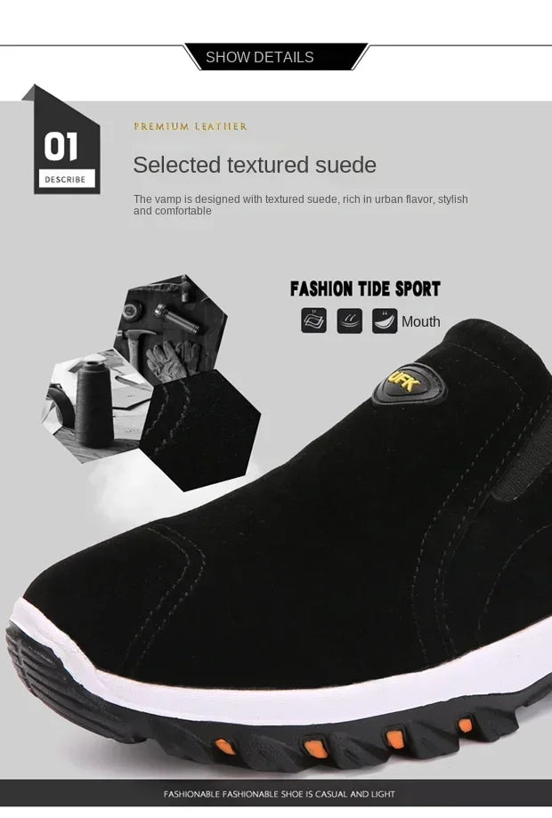 Men’s Slip-On Hiking Shoes Lightweight Waterproof Non-Slip Outdoor Sneakers