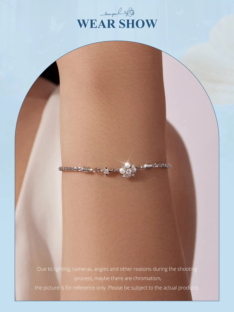 Silver Bracelets Natural Pearl Starlight Bracelet Adjustable Wrist Link Chain with GRA for Women