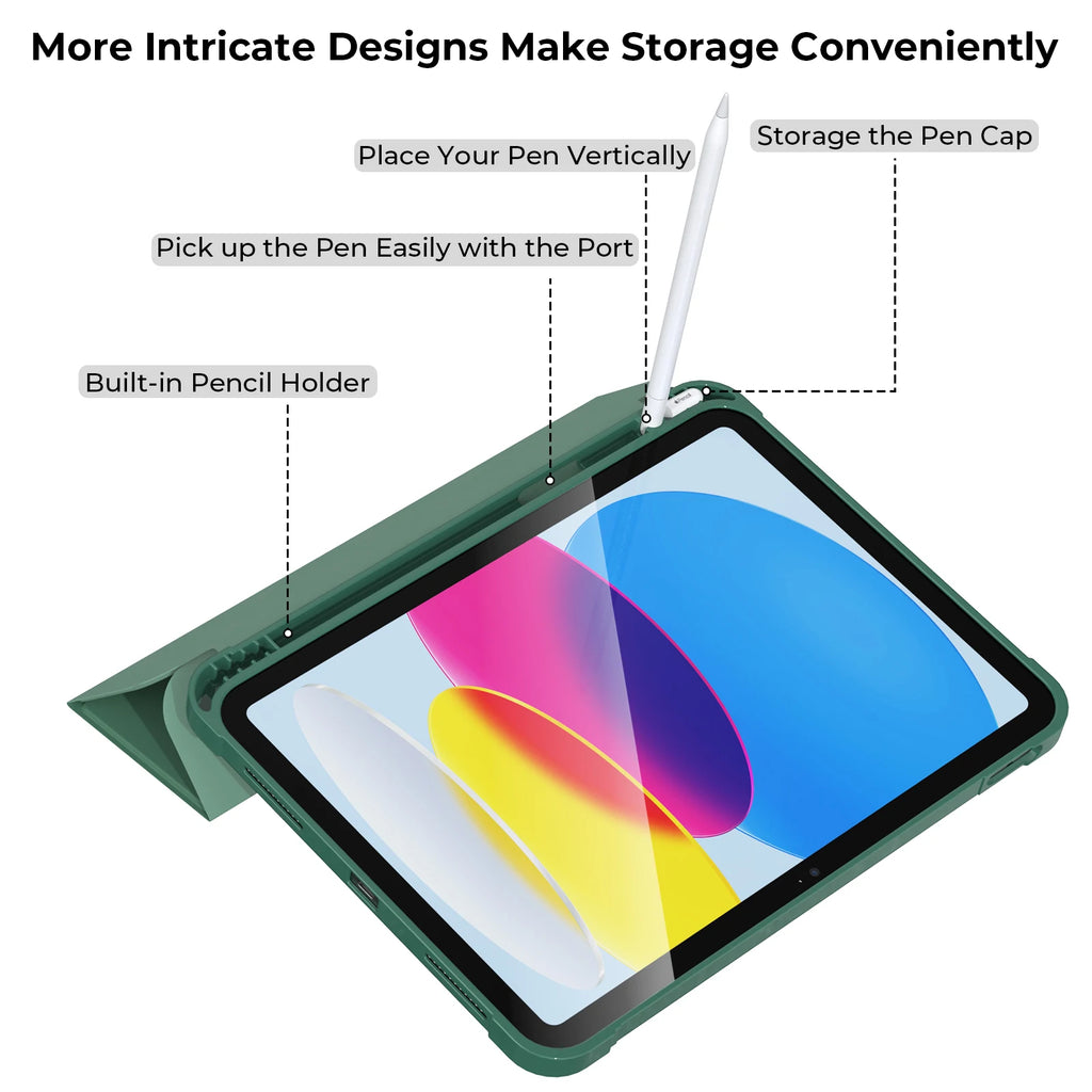 For ipad (A16)11th gen 11-in 2025 Cases Soft PU Protetive Cover  for iPad 10th Gen 10.9-in 2022 Shell Smart Case with Pen Holder