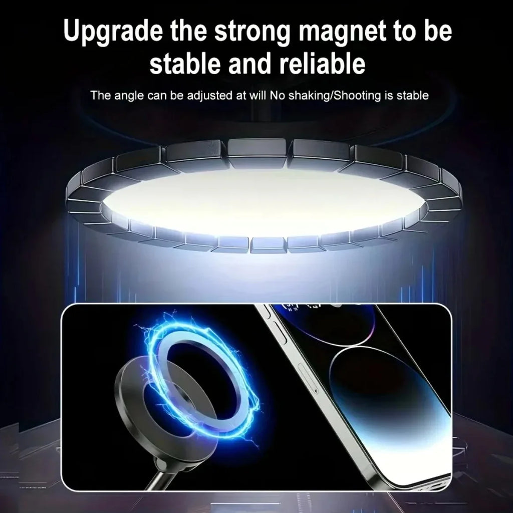 Magnetic Phone Mount 360° Rotation Vacuum Suction Car Holder Foldable Retractable for Safe Driving