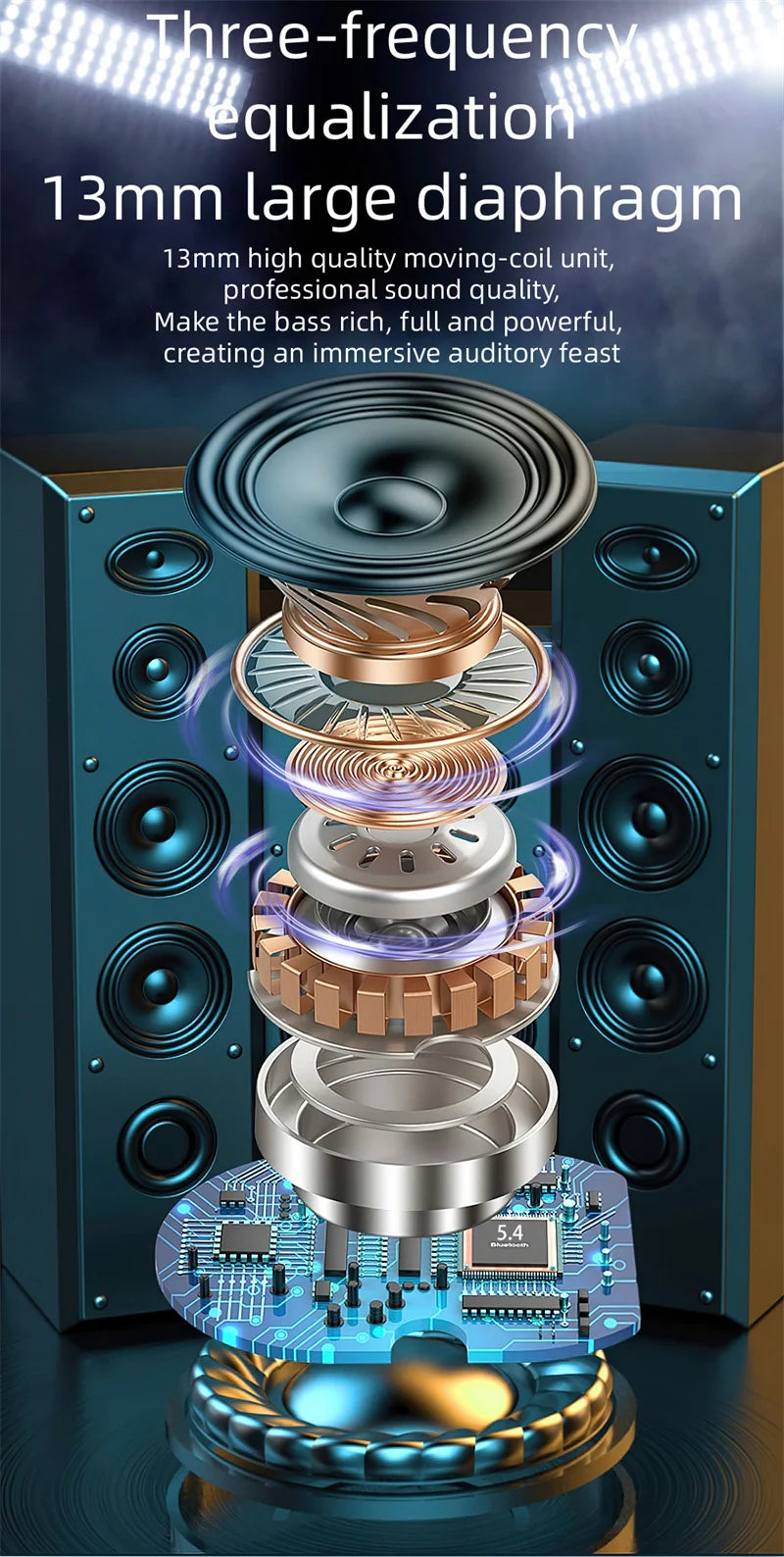 Compact Lightweight Wireless Bluetooth Earphones In-ear Ergonomic Stereo Headphones with Microphone Type-C Charging Case