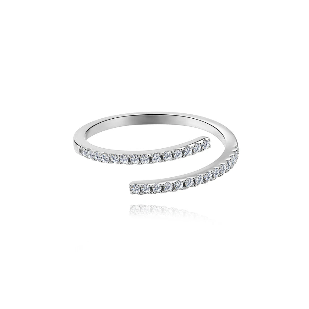 CANNER Moissanite Eight-pointed Star Moon Open Wedding Band Ring Women 925 Sterling Silver Sparkling Eternity Engagement Ring