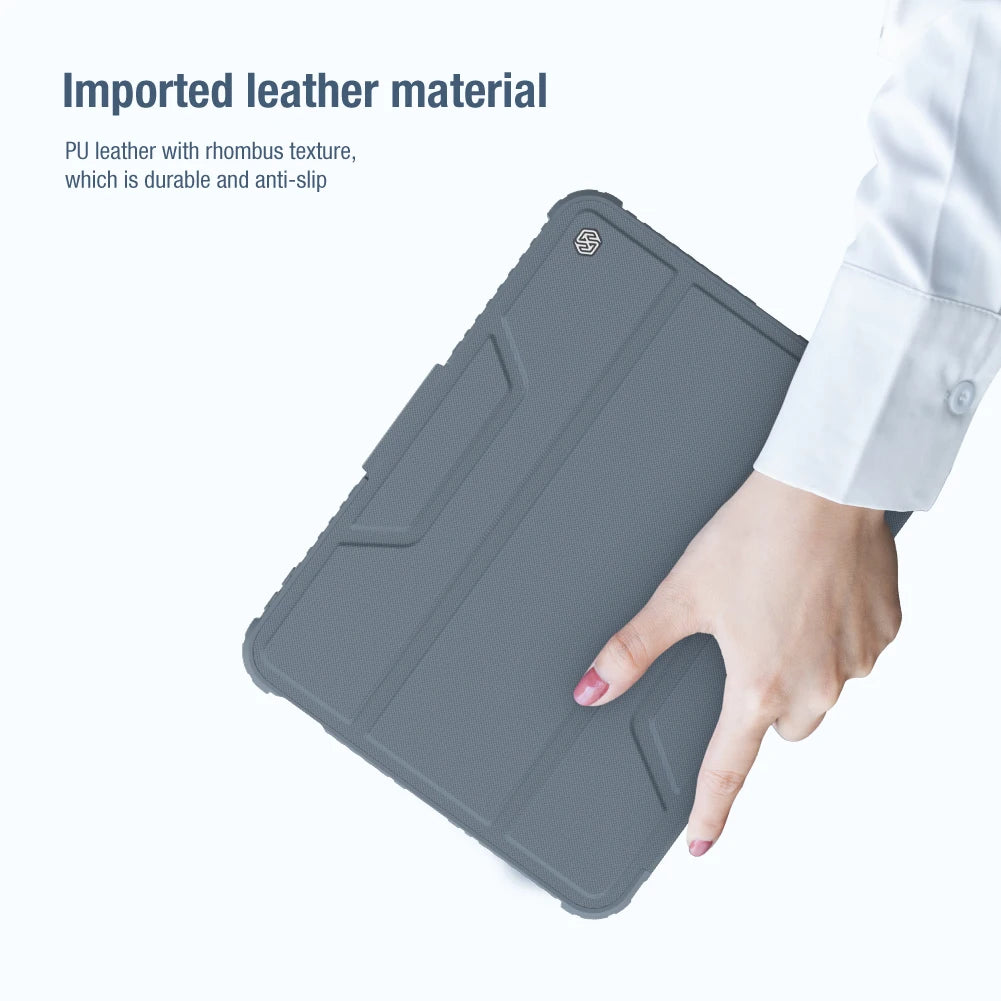 Nillkin For iPad 11 A16 2025/iPad 10.2/iPad 10.9 2022/10th gen Bumper Leather Pro Tablet shell with pen slot protective cover