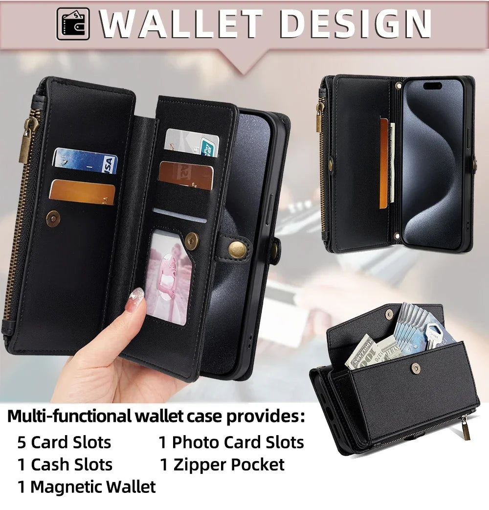 Flip Cover PU Leather Wallet Phone Cases For Xiaomi Poco C40 C51 C50 C61 C65 C71 C75 C85 4G Plain Multi-Functional Magnetic Bag