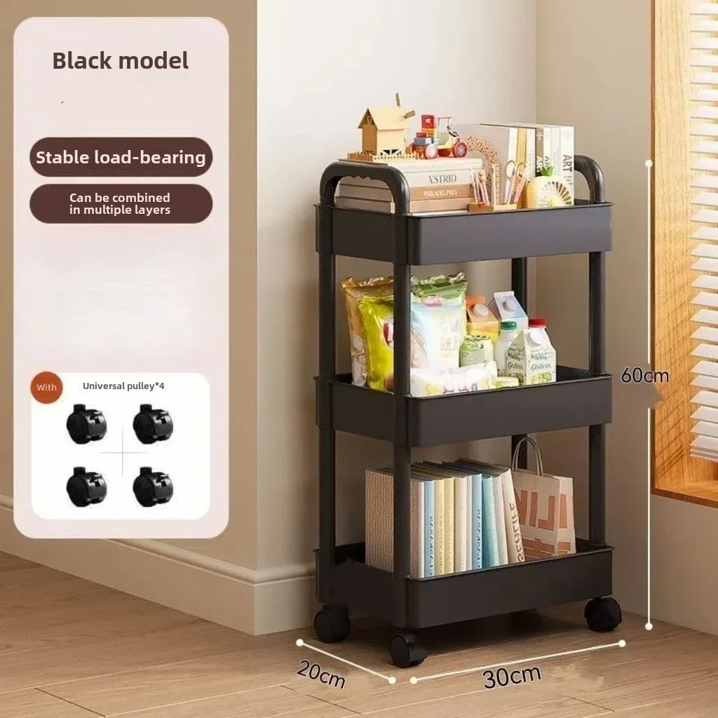 NewMultifunctional Storage Cart with Open Shelves Living Space Book Display Suitable for Kitchen Bedroom Storage Decor Organizer