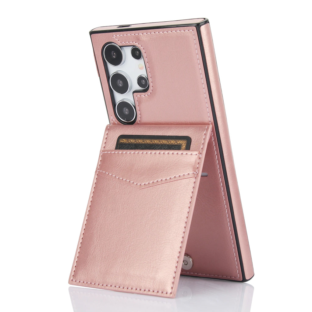 Flip Leather Card Solt Holder Wallet Case For Samsung Galaxy S25 Ultra S24 Plus S23 FE S22 S21 A16 A35 A55 A54 Stand Bag Cover