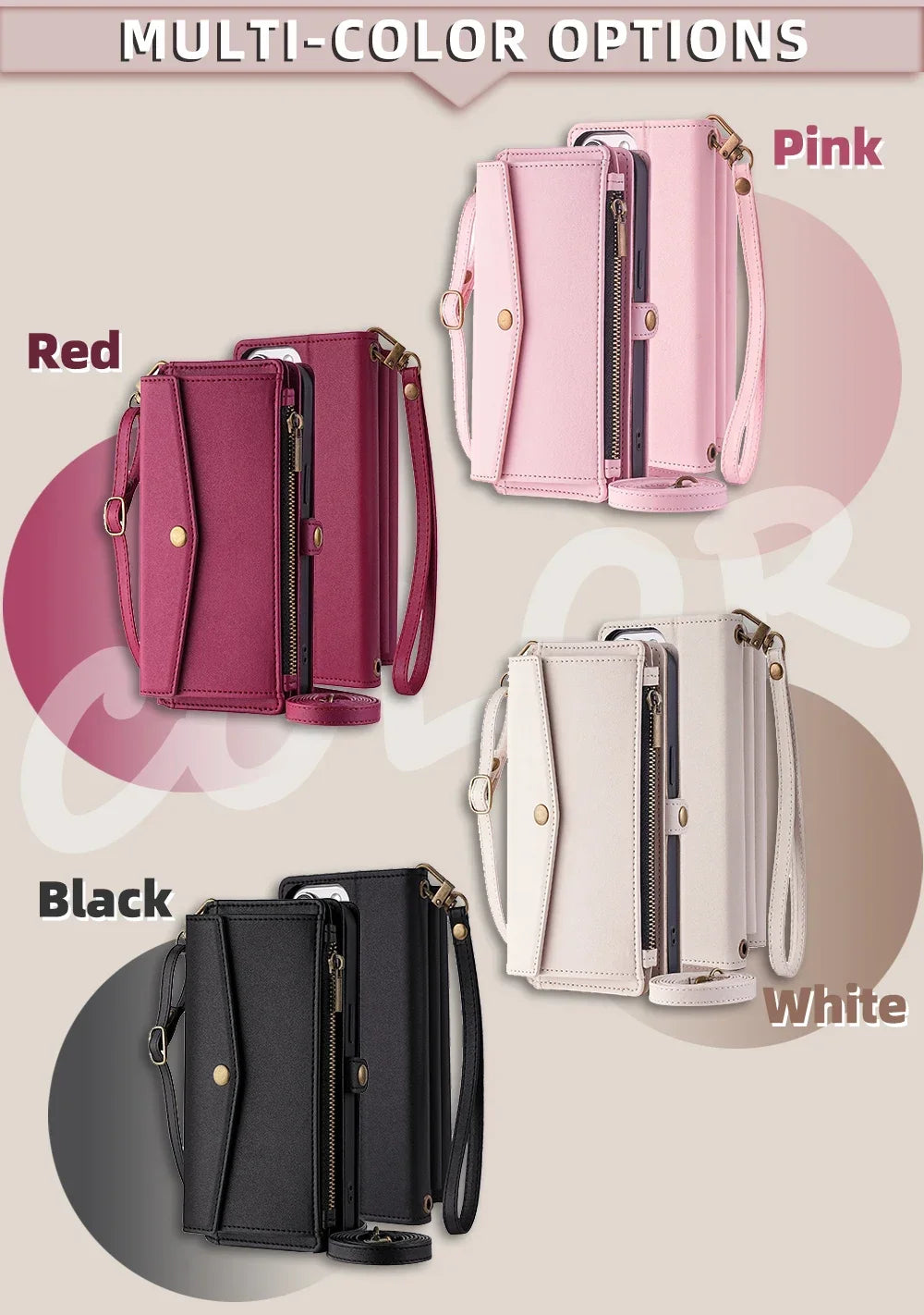Flip Cover PU Leather Wallet Phone Cases For Xiaomi Poco C40 C51 C50 C61 C65 C71 C75 C85 4G Plain Multi-Functional Magnetic Bag