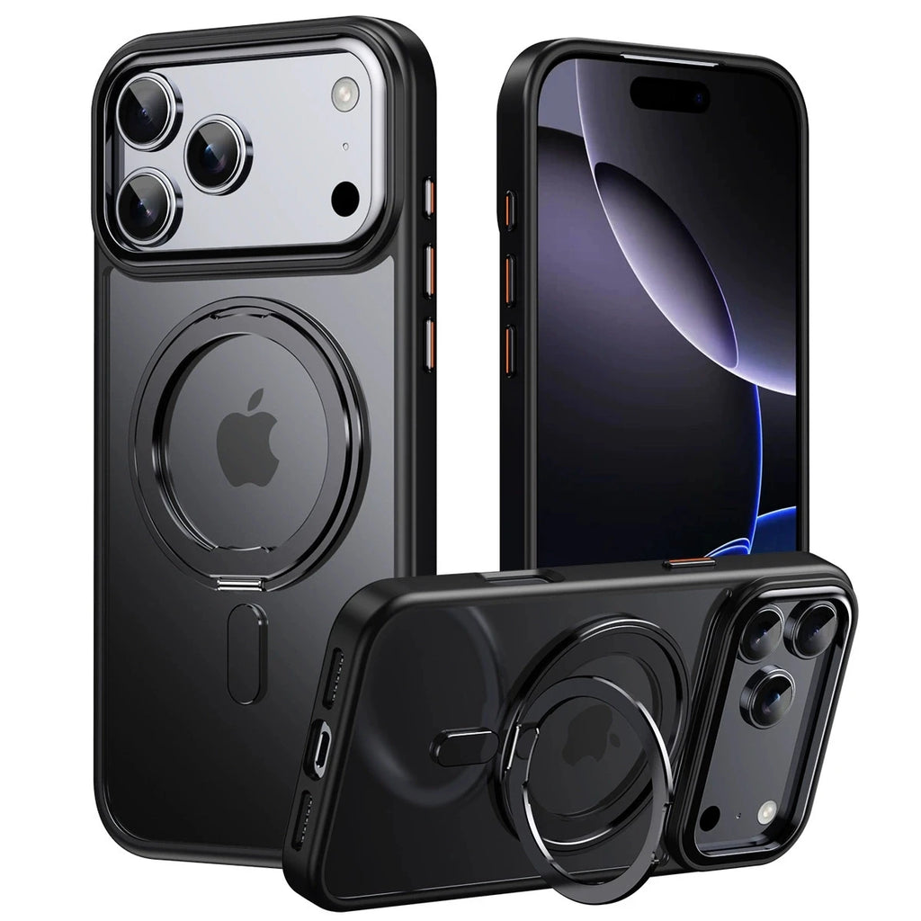 Magnetic 360°Rotation Stand Phone Case For iphone 17 pro max casе iphone 17 magsafe funda iphone 17 pro With Ring Holder cover