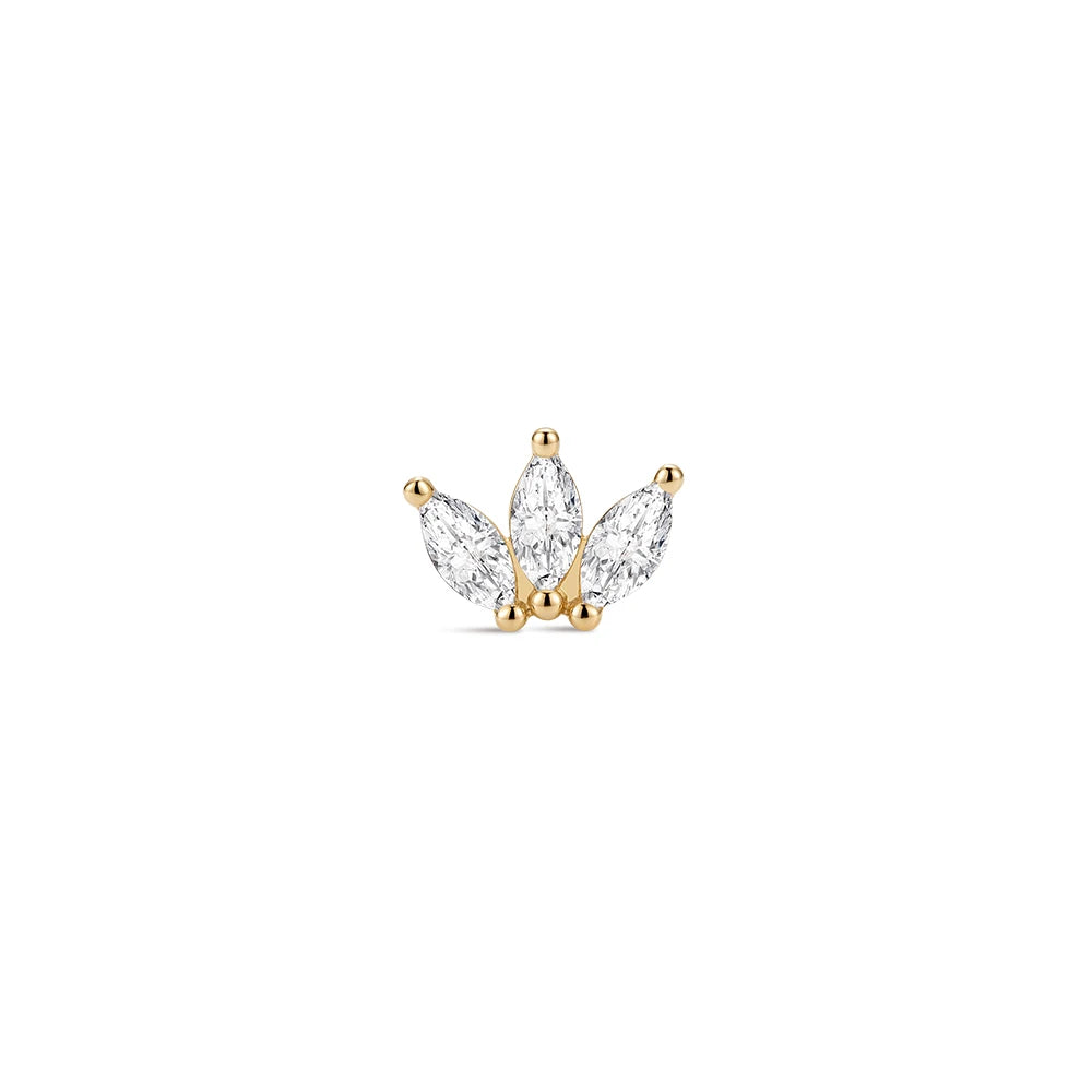 Solid Gold G23 Titanium WaterDrop/Horse Eye Love Geometric CZ Piercing Earring Women Dainty Ear Bone Anniversary Gift