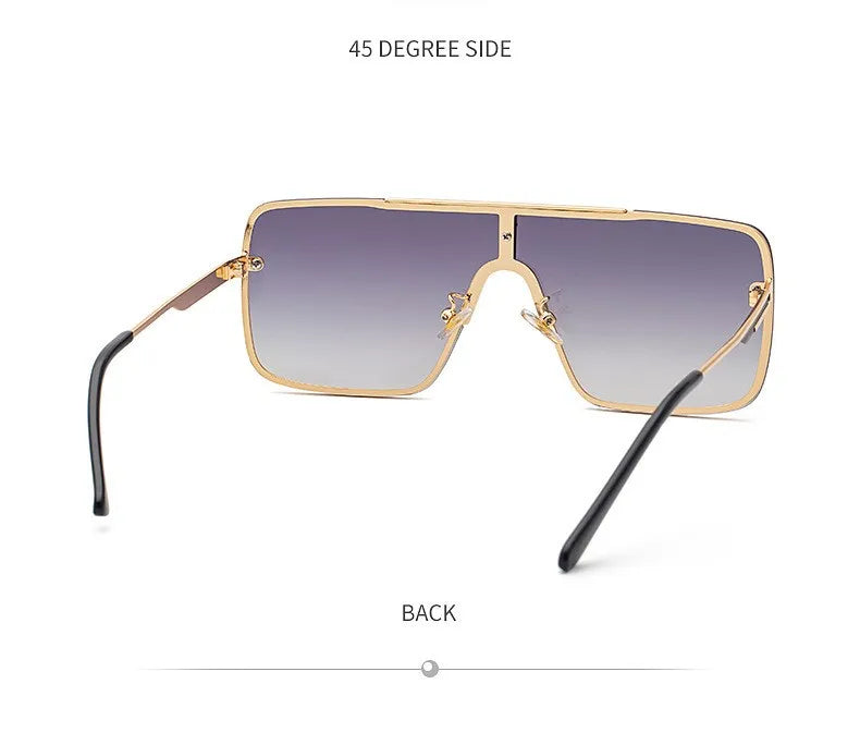 Fashion Oversized Square Sunglasses For Men Big Frame 2026 Luxury Brand Design Metal Frame Sun Glasses Man Retro Shades Eyewear