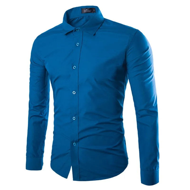Colors Solid Color Men's Fashionable Candy Color Shirt Men's Casual Long Sleeve Shirt for Men