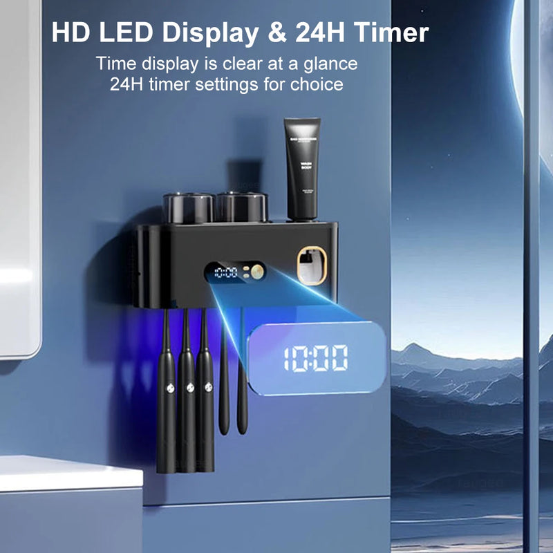 Portable Toothbrush Sterilizer Wireless Toothbrush UV Sterilization Rechargeable Wall Mounted Electric Toothbrush Dryer Holder