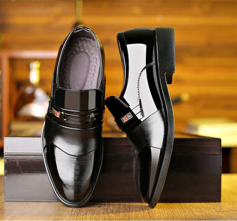 New men's formal leather Shoes Casual business non slip footwear Fashion minimalist work shoes Comfortable male flat Zapatillas