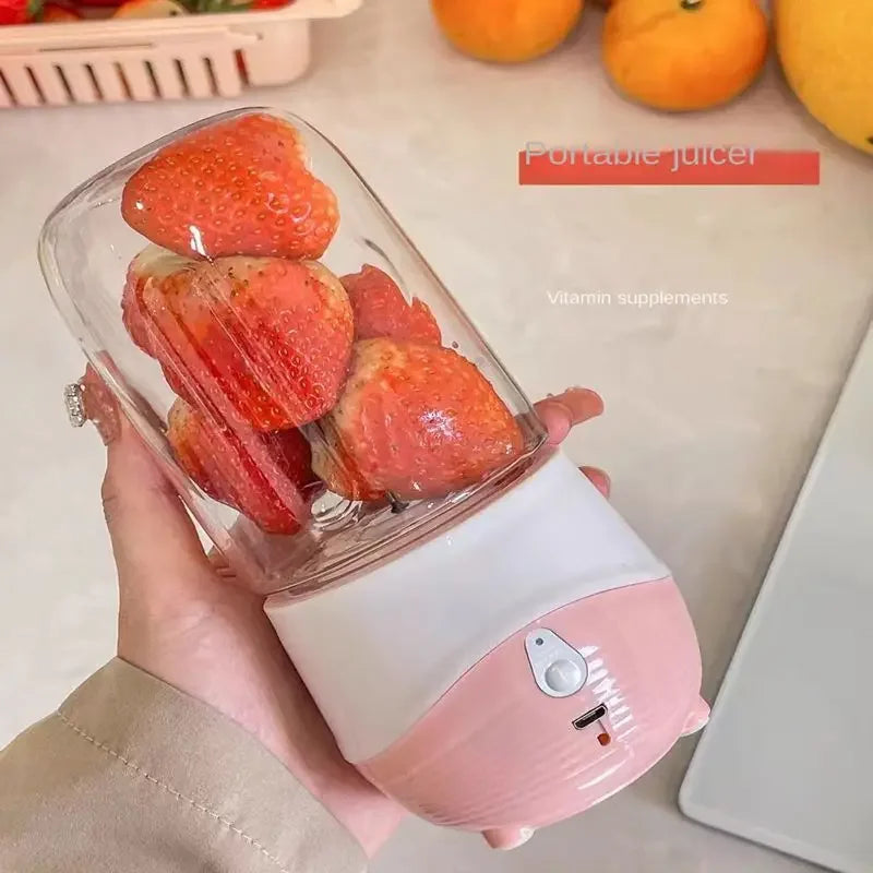 Mini Portable Blender – USB Rechargeable Juice Cup for Smoothies and Fruit Juices