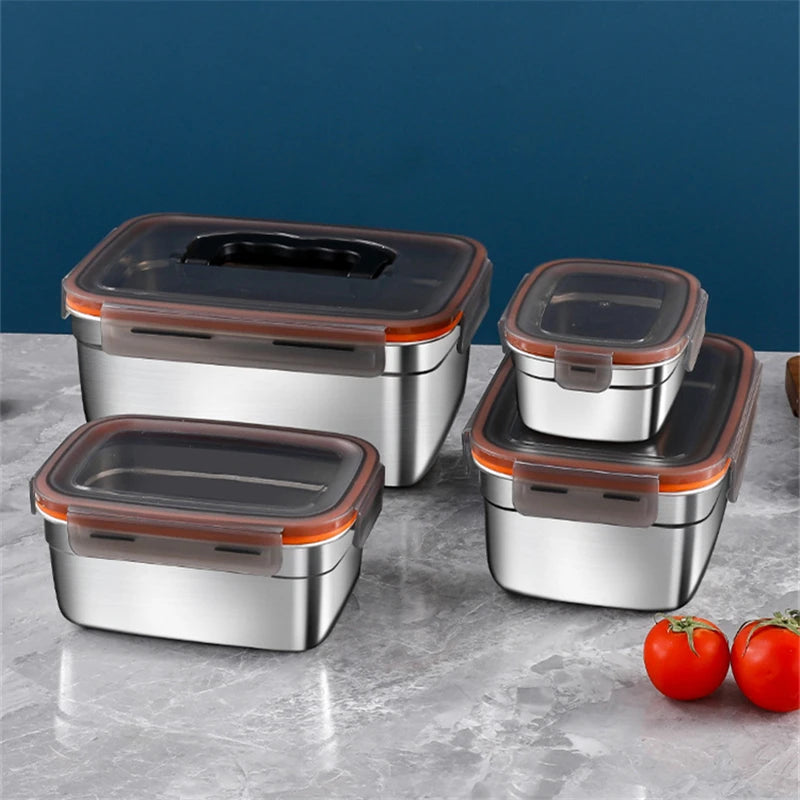 Keep your food fresh with this 304 Stainless Steel Bento Lunch Box. Airtight, leakproof, and eco-friendly design — ideal for school, work, or travel meals.
