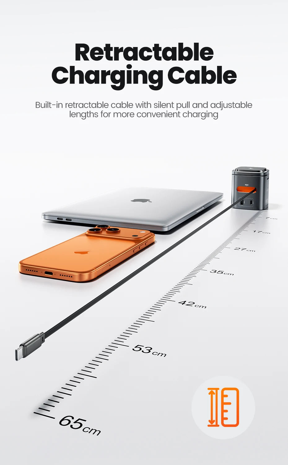 80W GaN Charging Station 6-in-1 Fast Wireless Charger for MacBook iPhone 17 16 - Retractable 65W PD Magsafe Compatible