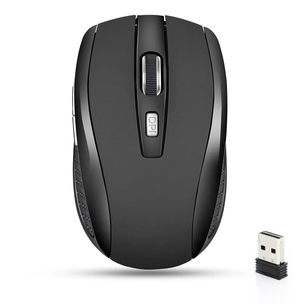 2.4G Wireless Mouse Portable Ergonomics Mouse Mobile Optical Office Mouse for Notebook Laptop MacBook Adjustable 1600DPI Levels