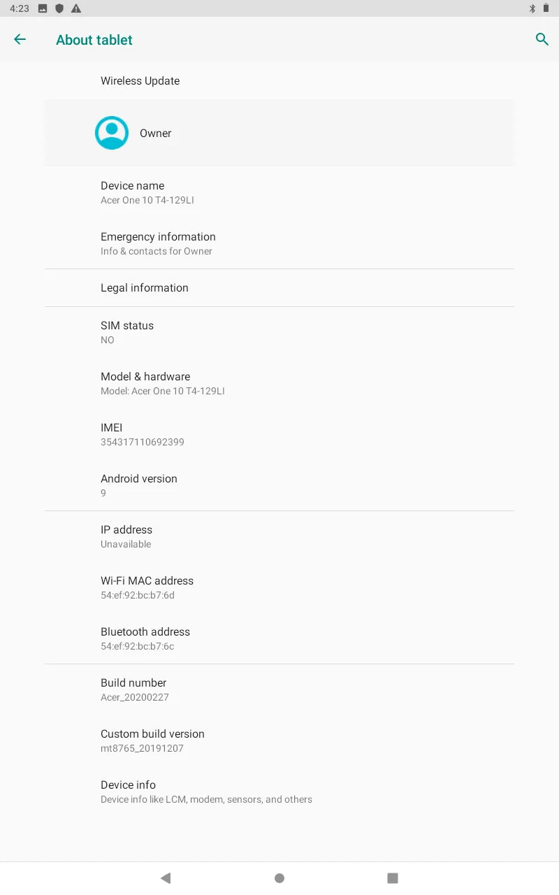 Android 9.0 LTE 7-Inch Tablet with Dual Camera