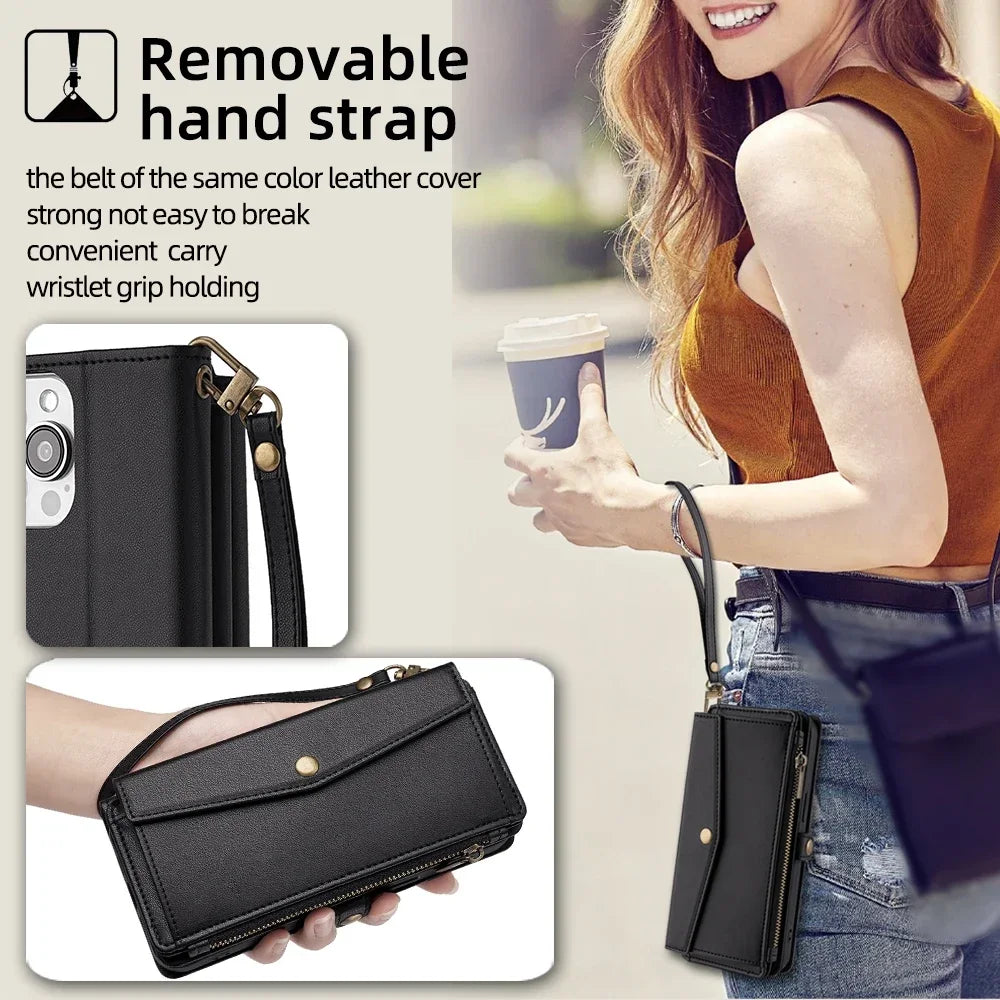 Flip Cover PU Leather Wallet Phone Cases For Xiaomi Poco C40 C51 C50 C61 C65 C71 C75 C85 4G Plain Multi-Functional Magnetic Bag