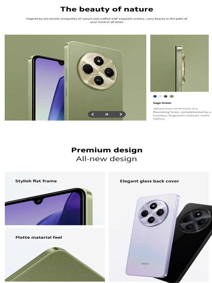 Redmi 14C 2026 Global Edition, 8+256GB, 120Hz, 50MP + 13MP dual camera, 5160mAh high-capacity battery