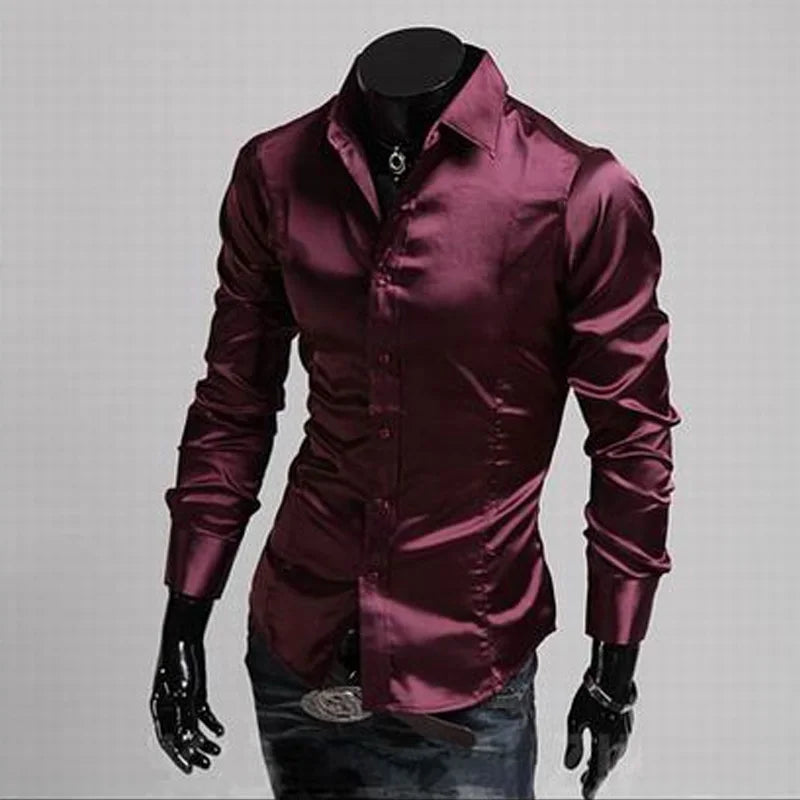 Men’s Long-Sleeve Velour Dress Shirt