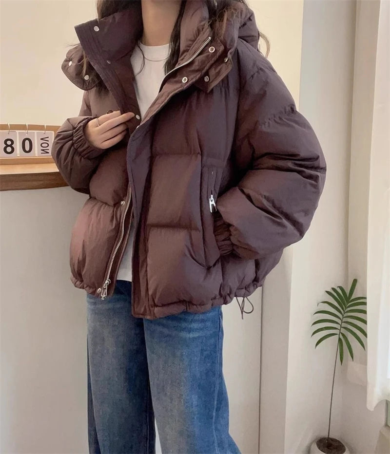 Women’s Winter Puffer Jacket – Warm Hooded Zip-Up Parka Coat