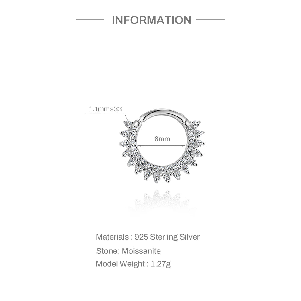 CANNER 1PC Flower Moissanite 925 Sterling Silver Piercing Ear Stud For Women Love Eight-pointed star Stud Earrings Fine Jewelry