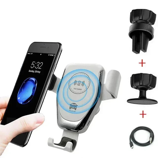 Car Wireless Charger Holder for iPhone 15/14/13/12/11 pro XS Max XR Samsung Fast Charging Mount Compatible with Multiple Models