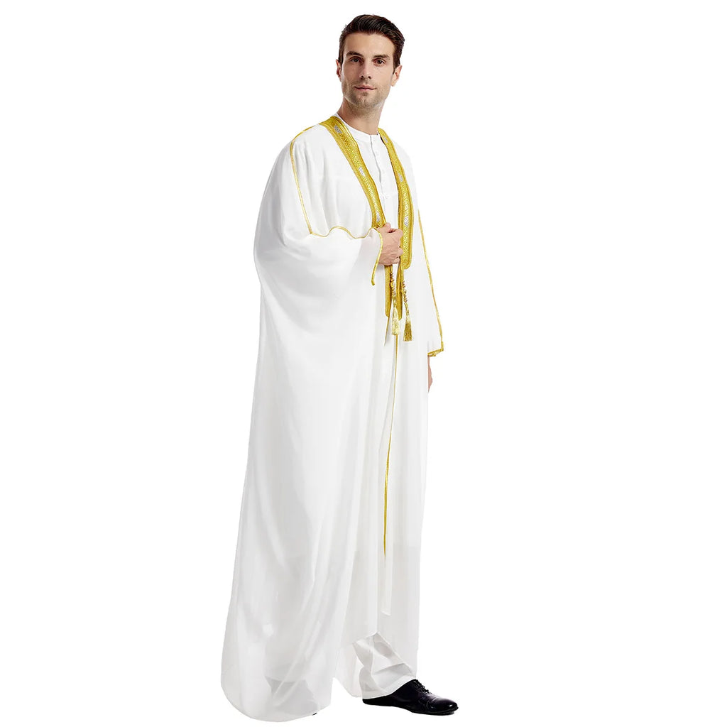 Men’s Jubba Thobe – Long Sleeve Islamic Traditional Robe