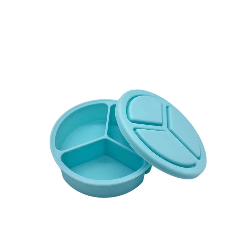 Silicone Divided Plate – Round Non-Slip Food Tray for Kids & Adults”