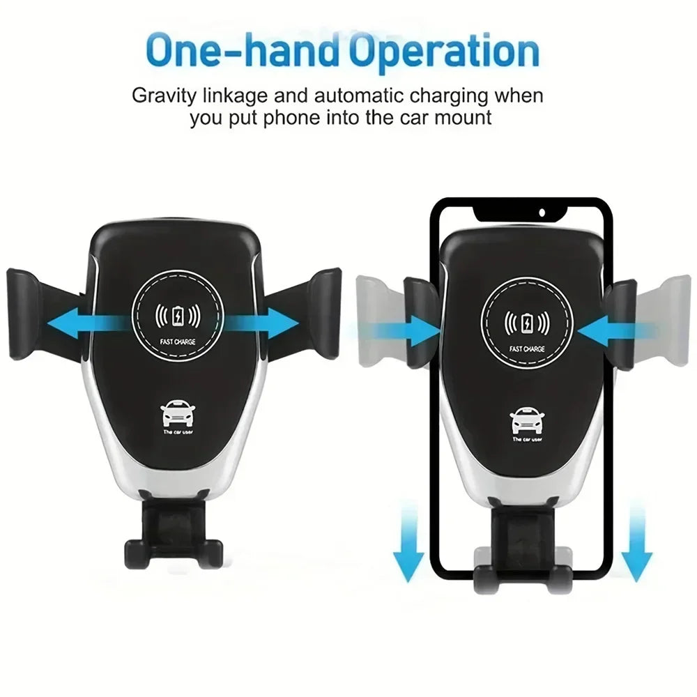 Car Wireless Charger Holder for iPhone 15/14/13/12/11 pro XS Max XR Samsung Fast Charging Mount Compatible with Multiple Models
