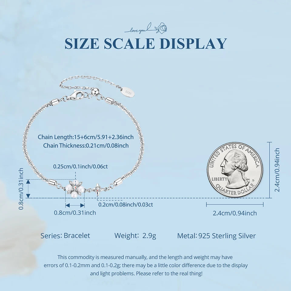Silver Bracelets Natural Pearl Starlight Bracelet Adjustable Wrist Link Chain with GRA for Women