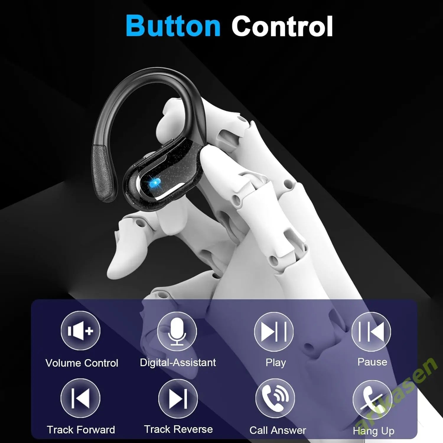 Bluetooth 5.3 Earphones IP7 Waterproof Wireless Headphones ENC Noise Cancelling Mic Deep Bass for Sports Workout Gym TWS In-Ear