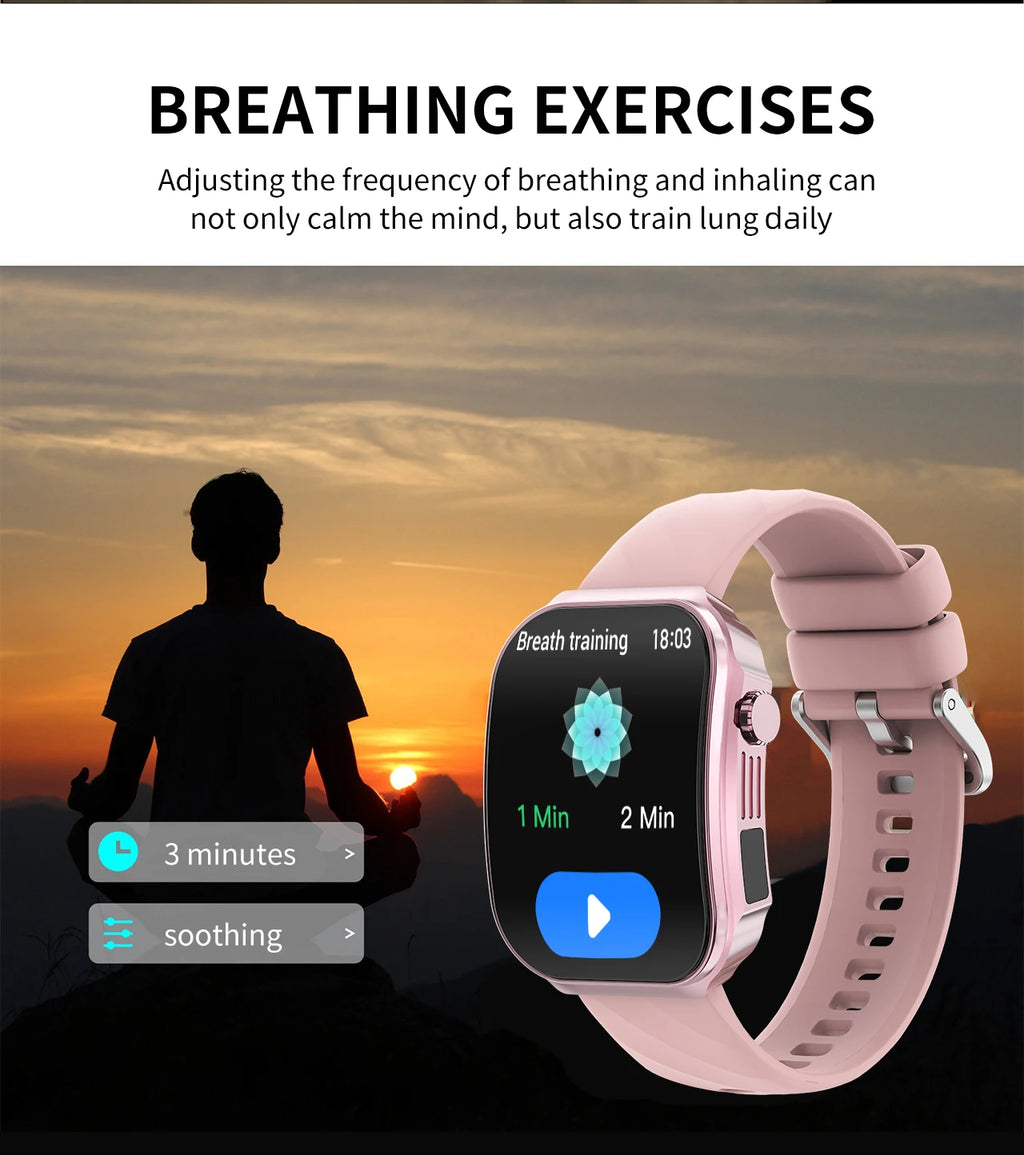 New 2.2-inch AMOLED Screen Smart Watch Women LED Light Health Monitor Smartwatch Bluetooth Call Sports Fitness Ladies Watch
