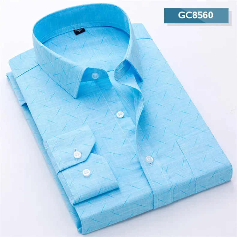 Men's Printed Shirt Spring Long Sleeve Casual Daily Thin Soft Comfortable Business Slim Fit Button Down Dress  Shirts