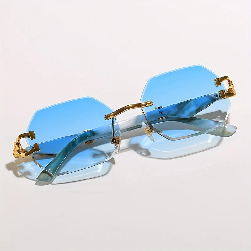 New style Geometric Leopard Print Sport Glasses For Women, Lightweight & Durable Composite Frame, Trendy Streetwear Glasses